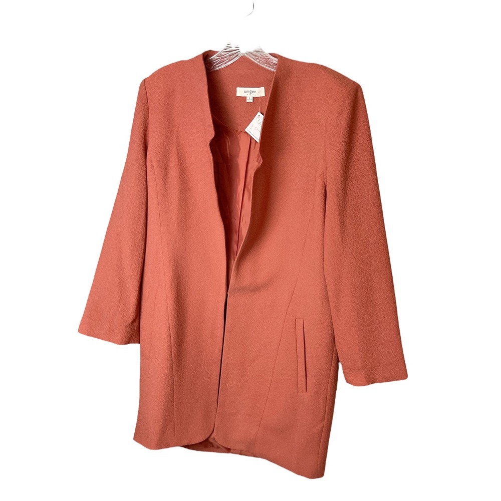 Umgee USA Women's Small Open Front Blazer Jacket Career Casual Salmon‎